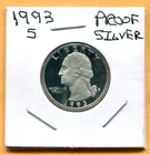 Gem 1993-S Proof Cameo Silver Washington Quarter - Free Shipping