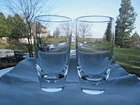 STEUBEN GLASS..TWO 5 3/8"--10 OZ. DIMPLE GLASS TUMBLERS..#7940..FLAT BASE.. NICE