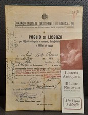 BOLOGNA. COMANDO TERRITORIALE MILITARE FASCISTA. FOGLIO DI LICENZA 1945