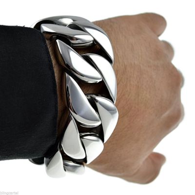 Men's Huge Bracelet 316L Stainless Steel Heavy Cuban Link