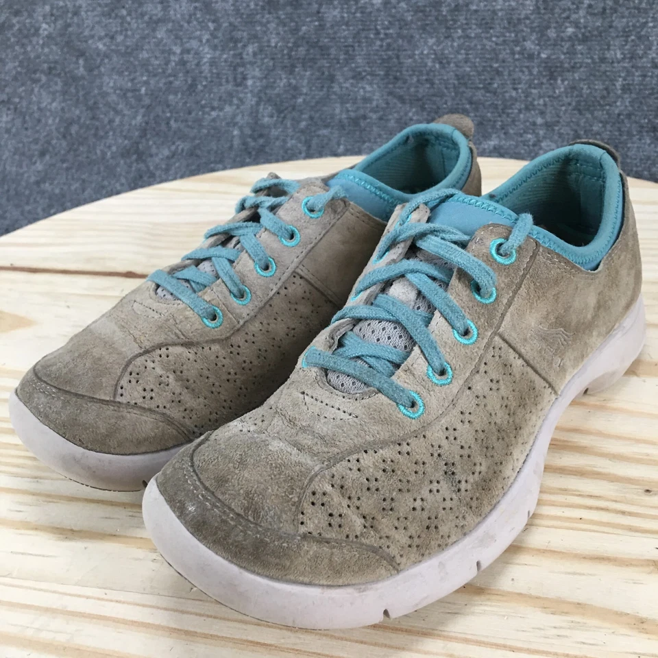 Dansko Zapatos Mujer 37 Elise Tenis Gris Gamuza Perforado Parte Superior Baja Con Cordones Foto 3 de 4