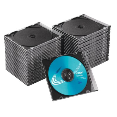 MediaRange 1er CD-/DVD-Hüllen Slim Cases transparent, 50 St.