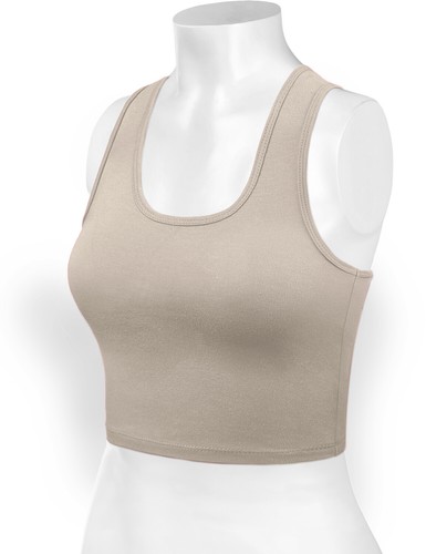 Women Premium Cotton Breathable Basic Sleeveless Racerback Crop Tank Top - Picture 38 of 202