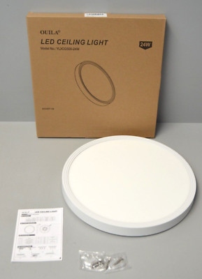 OUILA LED Deckenleuchte Flach Rund Deckenlampe 24W 6500K 2600LM IP44 Ø30cm Neu