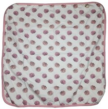 Monica  Andy Baby Blanket Floral Organic Cotton Lovey Blankey White Pink India