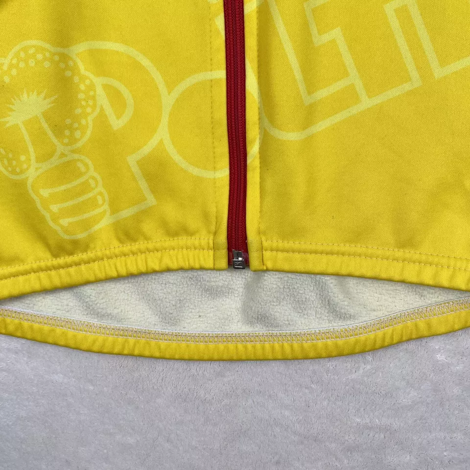 Vintage 90's SMS Santini Yellow Red Team Polti Full Zip Men’s Jersey Size L - Image 4 of 4