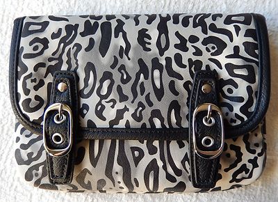 NEW Grace Adele LYNN Ocelot Clutch Purse Bag 22 inch detachable strap HTF