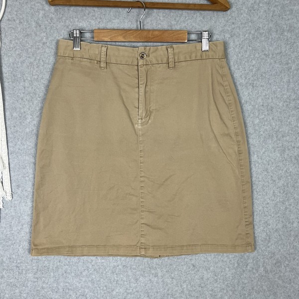 Ringers Western Skirt Womens 12 Chino Clay Brown Tan Short Cotton Utility Casual
