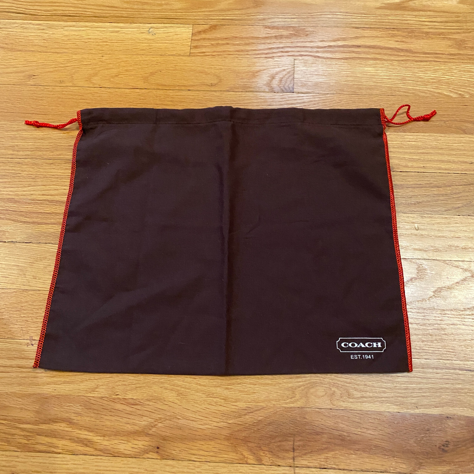 Coach Dust Bag Protective Bag Cover Brown Storage Red Edge Drawstring
