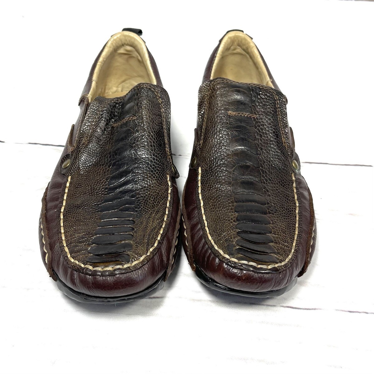 Belvedere Brown and Cream Leather Fisherman Loafers Sz 9 Belvedere Shoes Collection: Craftsmanship Meets Contemporary  main image 3