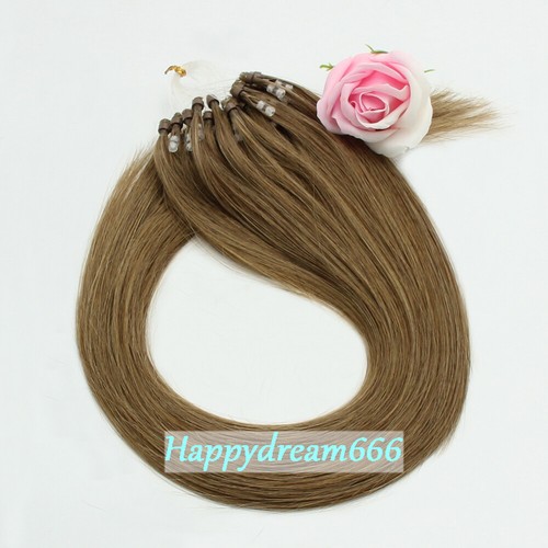 Micro Ring Loop Tip Remy Human Hair Extensions Silky Straight Micro Bead Link US - Picture 37 of 84