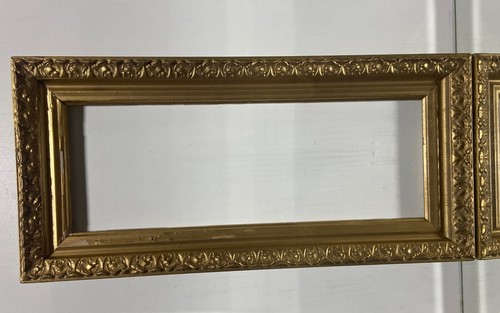 VTG. Gold Art Deco Picture Frame Art Nouveau Fits 8"x 22" - Picture 13 of 13