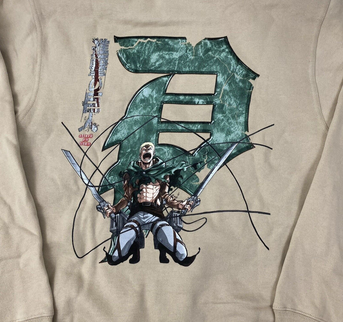 Primitive x Attack On Titan Reiner Dirty P Men's Sz MEDIUM Sand