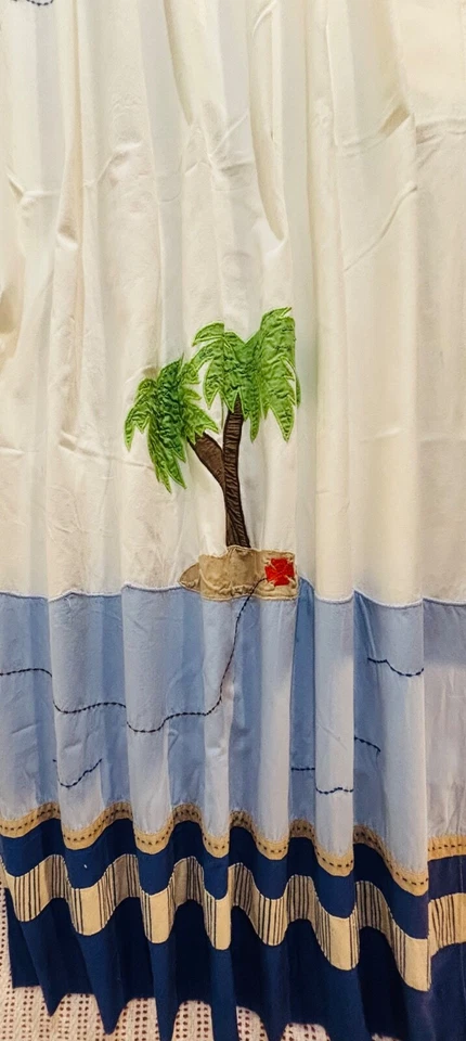 Pottery Barn Kids Jake's Treasure Pirate Ship Shower Curtain 100 % Cotton - Image 2 of 4