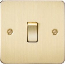 Knightsbridge Flat Plate Brushed Brass Full Range, Switches, Sockets & Dimmers!
