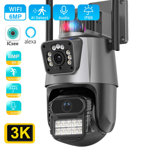 Dual Lens WiFi IP Camera Wireless Outdoor CCTV PTZ Home Security IR Cam ICSEE - Picture 6 of 17