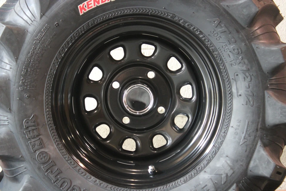 YAMAHA BIG BEAR 400 SRA 26" EXECUTIONER ATV TIRE- ITP BLACK ATV WHEEL KIT SRAD - Image 4 of 4