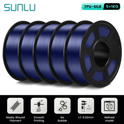 SUNLU PLA Glow PLA+ Matte META PETG ABS TPUSILK SILK TPU Filament 5 Spulen