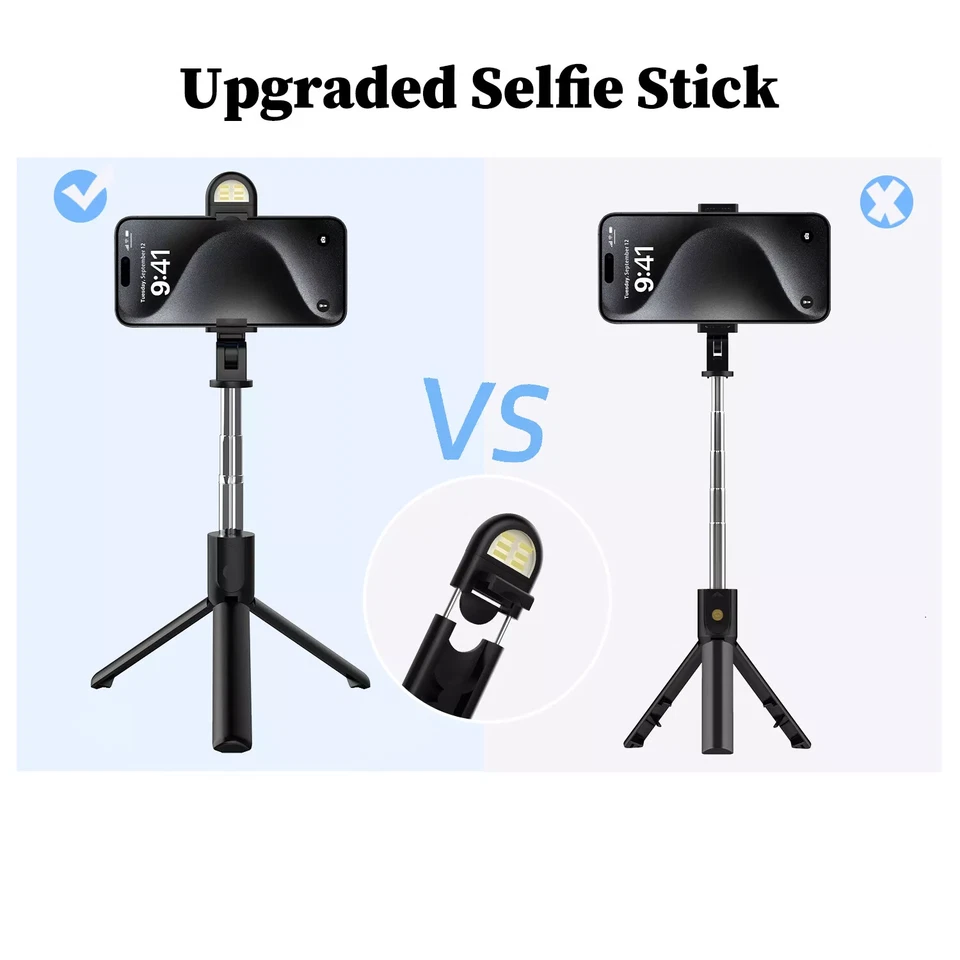 Selfie Stick Tripod Remote Desktop Stand Cell Phone Holder For iPhone Samsung US - Image 2 of 4