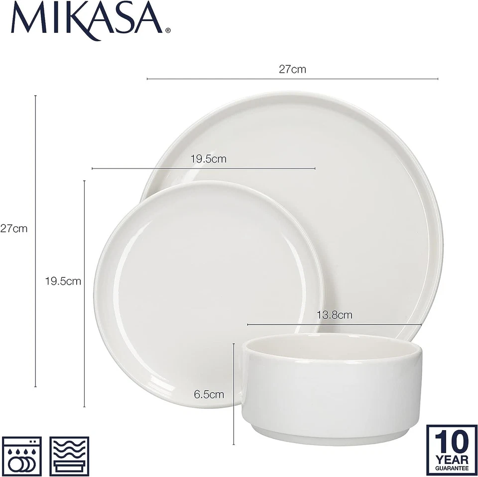 Mikasa Camberlie Service De 12 Pièces, Inclut Vaisselle Et Bols en Porcelaine - Photo 4/4