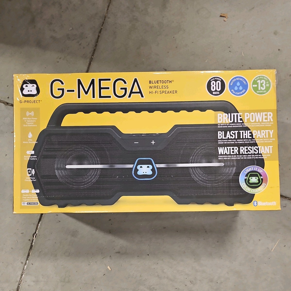 G-Project G-MEGA,Wireless Bluetooth Boombox Speaker,Rugged