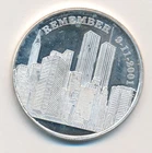 TWIN TOWERS 9/11 1 ONE TROY OUNCE .999 SILVER ROUND