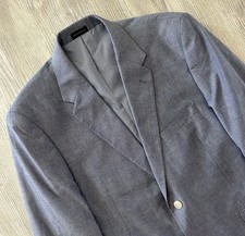 44R Stafford Essentials Blazer Men's Cotton Classic Fit Sport Coat Blue Summer