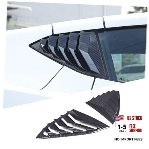 Rear Side Window Louvers Cover Trim for Corvette C8 2020 Carbon Fiber Pattern