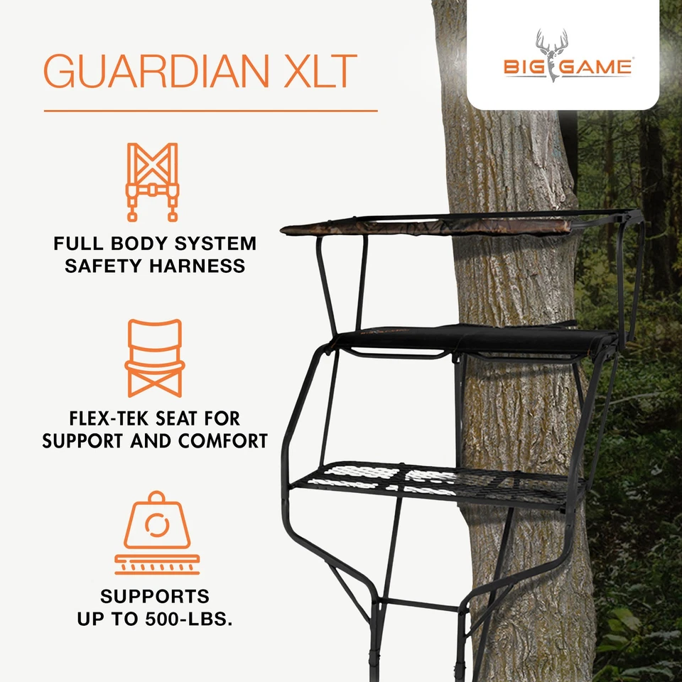 Big Game Guardian DXT Portable 2 Hunter Tree Ladder Stand, 18 Foot (Open Box) - Image 2 of 4