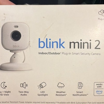 Blink Mini 2 1080p Indoor/Outdoor Wi Fi Camera White, Alexa, Spotlight, 2 Way