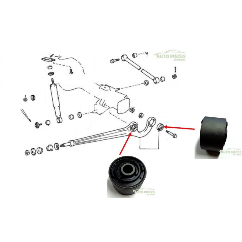 Silentbloc de pont arrière pour franchissement tout-terrain Land Cruiser KZJ70