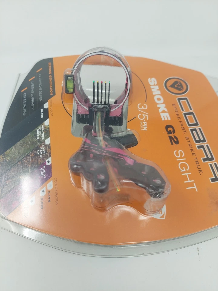 Cobra Smoke G2 5 针瞄准镜 带灯:两手皆宜:泥女孩迷彩:C-708MG 全新 — 第 3/4 张图片