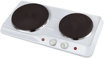 Kalorik Doppelkochplatte 2500W Weiß Edelstahl 155mm 185mm TKG DKP1002W