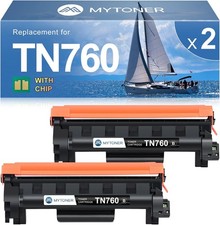 TN760 Toner Cartridge 2 Pack Compatible Brother HL-L2350DW HL-L2395DW
