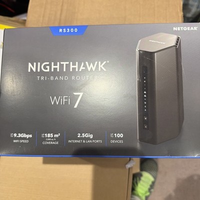 Netgear Nighthawk WiFi 7 Tri-Band Router RS300 Gaming Router BE9300 WLAN - NEU