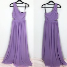 NWT NBD Australis One Shoulder Cut Out Gown in Lilac Purple Women's Size XXS