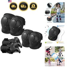 Basic Kids Protective Gear: Kids Knee Pads and Elbow Pads with Wrist Guards S...