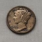 Tough-Date Sharp VF+/EF 1924-D MERCURY DIME w/100% Orig Surfaces-Nice Eye-Appeal