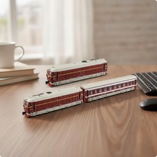 Fahrende Eisenbahnlokomotive mit Raucheffekt, Modell aus Metall