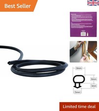 Efficient 12m Rubber Window and Door Seal for Weatherproofing - Black Stormguard