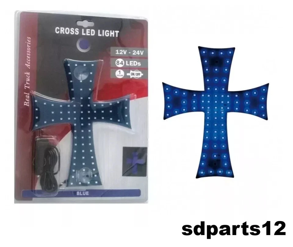 LED-Leuchtkreuz 12V-24V Dekoration Blau für PKW LKW BUS VAN Wohnwagen Wohnmobil - Bild 2 von 3