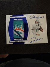 JAYLEN WADDLE 2024 FLAWLESS PATCH AUTOGRAPHS BLUE DOLPHINS AUTO /10 