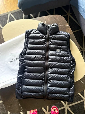 Stone Island R-NYLON DOWN-TC Steppweste Daunen Zip Stehkragen XL Schwarz - Bild 1 von 4