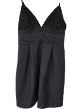 Free People Beaded Cocktail Dress Women's Size 4 Black Sleeveless V-Neck