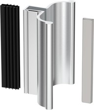 3-3/4" Bright Chrome Frameless Shower Door Handle with Metal Strike silvery