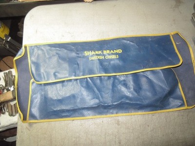 vintage E A Berg Sweden Shark Brand chisel pouch 12 spaces each side pouch only