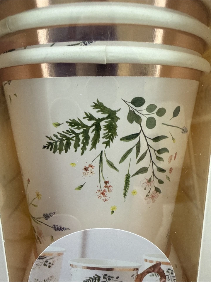 40套姜光下午茶派对杯带把手和底座纸带金箔 — 第 3/4 张图片