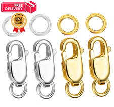 kcctoo Silver Lobster Claw Clasp with Closed Jump Rings 4pcs -Silver  Gold a