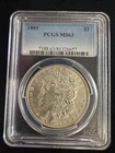 1889 P Morgan Dollar PCGS MS63 90% Silver $1 No Reserve