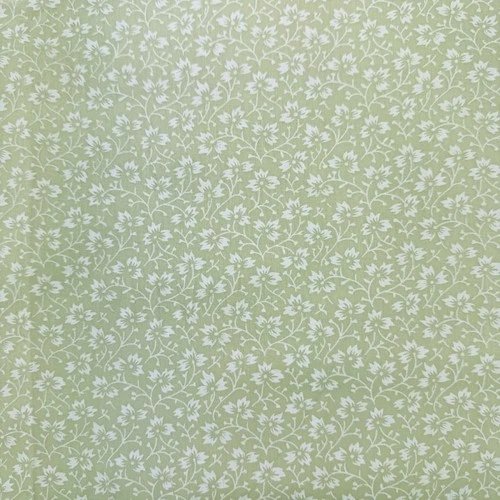 Chartreuse  Pretty Pastel Green Ditsy Floral Polycotton Fabric 44"/112cm